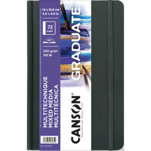 Canson Graduate Mix Media Cuaderno - 36 Hojas de 14x21.6cm - 200g - Grano Fino - Color Blanco