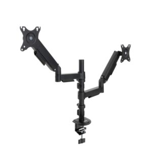 Tooq Soporte de Mesa con Brazos Articulados para 2 Monitores de 17"-32" - Regulable en Altura, Giratorio e Inclinable - Gestion de Cables - Peso Max 9kg x Brazo - VESA 100x100mm