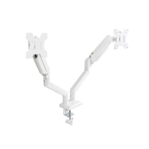 Tooq Soporte de Mesa con Brazos Articulados para 2 Monitores de 13"-34" - Giratorio e Inclinable - Piston de Gas - Peso Max 10kg x Brazo - VESA 100x100mm - Color Blanco