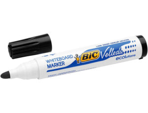 Bic Velleda 1701 ECOlutions Marcadores para Pizarra - Punta Redonda - Trazo de 1.5 mm - Tinta con Base de Alcohol - Ecologico - Borrado Optimo - Color Negro