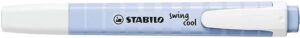Stabilo Swing Cool Pastel Marcador Fluorescente - Cuerpo Plano - Punta Biselada - Trazo entre 1 y 4mm - Tinta con Base de Agua - Color Azul Nublado