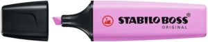 Stabilo Boss 70 Pastel Marcador Fluorescente - Trazo entre 2 y 5mm - Recargable - Tinta con Base de Agua - Color Fucsia Helado
