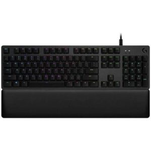 Logitech G513 Teclado Mecanico Gaming USB - Teclas Mecanicas GX Brown - Iluminacion RGB Lightsync - Superficies de Metal - Reposamuñecas de Espuma - Cable de 30cm - Color Negro