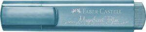 Faber-Castell Textliner 46 Metallic Marcador Fluorescente - Punta Biselada - Trazo entre 1mm y 5mm - Tinta con Base de Agua - Color Azul Metalico