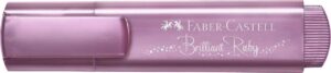 Faber-Castell Textliner 46 Metallic Marcador Fluorescente - Punta Biselada - Trazo entre 1mm y 5mm - Tinta con Base de Agua - Color Rubi Metalico