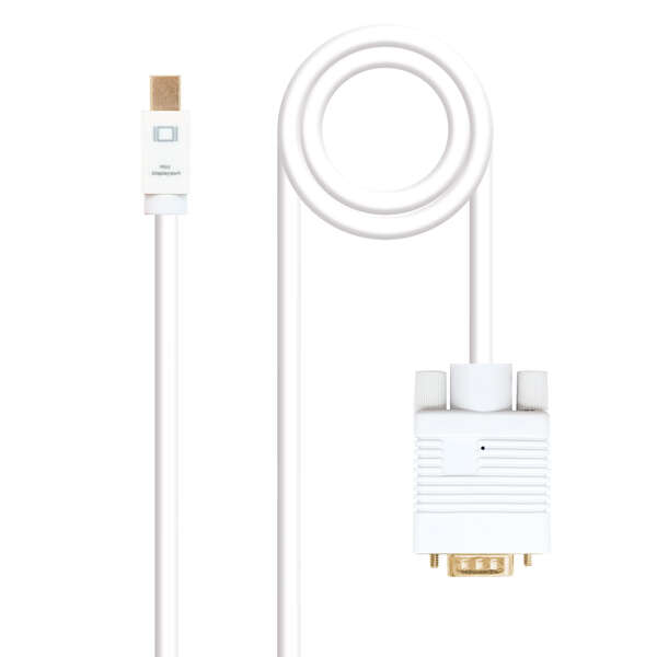 Nanocable Cable Conversor Mini DP Macho a VGA Macho 3m - Color Blanco