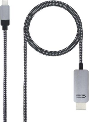 Nanocable Cable Conversor USB-C Macho a HDMI Macho 1.80m - Color Negro/Plata