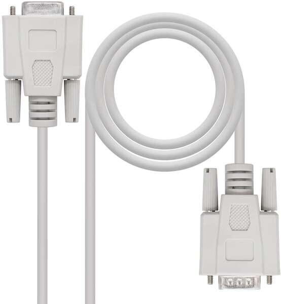 Nanocable Cable Serie RS232 DB9 Macho a DB9 Hembra 1.80m - Color Beige