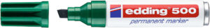 Edding 500 Rotulador Permanente - Punta Biselada - Trazo entre 2 y 7 mm. - Recargable - Secado Instantaneo - Color Verde