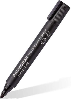 Staedtler Lumocolor 352 Rotulador Permanente - Punta Redonda - Trazo 2mm Aprox - Capuchon con Clip - Secado Rapido - Color Negro