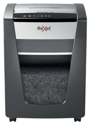Rexel Momentum X420 Destructora de Papel Manual Corte Confeti P-4 - Destruye hasta 20 Hojas - 4 Horas de Funcionamiento Ininterrumpido - Papelera de 30L - Color Gris/Plata