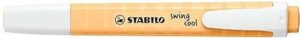 Stabilo Swing Cool Pastel Marcador Fluorescente - Cuerpo Plano - Punta Biselada - Trazo entre 1 y 4mm - Tinta con Base de Agua - Antisecado - Color Naranja Palido