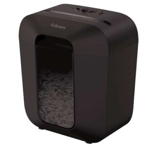 Fellowes LX25 Destructora de Papel Manual Corte en Particulas P-4 - Destruye hasta 6 Hojas - Papelera de 11.5L - Color Negro