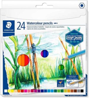 Staedtler 146 10C Pack de 24 Lapices de Colores Acuarelables - Resistentes a la Rotura - Colores Surtidos