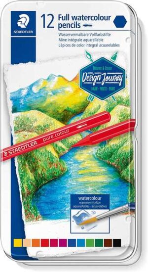 Staedtler 146 10G Pack de 12 Lapices de Colores Acuarelables - Sin Madera - Colores Surtidos