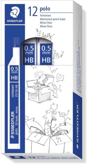 Staedtler Polo 257 Tubo con Minas de Grafito - Graduacion HB - Trazo 0.5mm