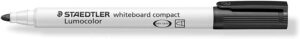 Staedtler Lumocolor 341 Marcador para Pizarra Blanca - Punta Biselada 1 - 2mm Aprox - Secado Rapido - Color Negro
