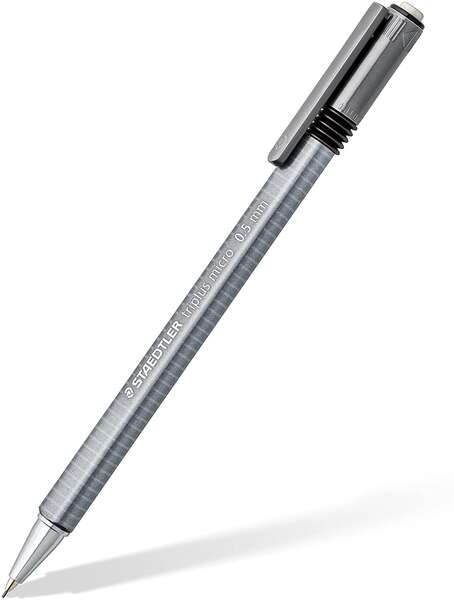 Staedtler Triplus Micro 774 Portaminas - Ancho de Linea 0.5mm - Punta Retractil - Diseño Ergonomico - Color Gris