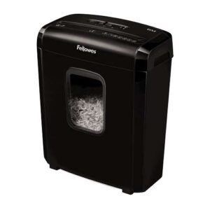 Fellowes 6M Destructora de Papel Manual Minicorte P-4 - Destruye hasta 6 Hojas - Papelera de 13L - Color Negro