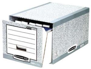 Fellowes Bankers Box Cajon Archivador - Montaje Manual - Carton Reciclado Certificacion FSC - Color Gris
