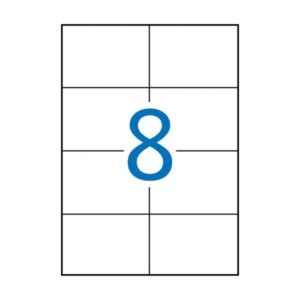 Apli Pack de 800 Etiquetas Rectangulares 105x74mm - 100 Hojas por 8 Etiquetas - Adhesivo Permanente - Cantos Rectos - Color Blanco