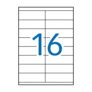 Apli Pack de 1.600 Etiquetas Rectangulares 105x35mm - 100 Hojas por 16 Etiquetas - Adhesivo Permanente - Cantos Rectos - Color Blanco