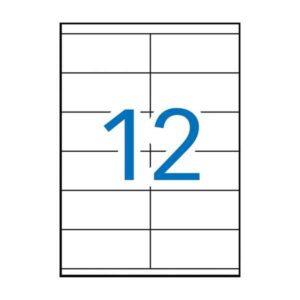 Apli Pack de 1.200 Etiquetas Rectangulares 105x48mm - 100 Hojas por 12 Etiquetas - Adhesivo Permanente - Cantos Rectos - Color Blanco