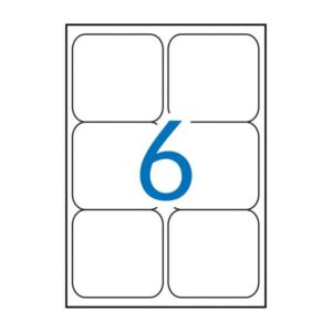 Apli Pack de 600 Etiquetas 99.1x93.1mm - 100 Hojas por 6 Etiquetas - Adhesivo Permanente - Cantos Romos - Color Blanco