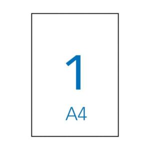 Apli Pack de 500 Etiquetas 210x297mm - 500 Hojas por 1 Etiqueta - Adhesivo Permanente - Cantos Rectos - Color Blanco