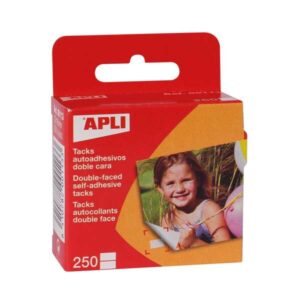 Apli Pack de 250 Tacks Autoadhesivos Doble Cara 12x16mm - Ideal para Fotos, Scrapbooking y Manualidades - Libre de Acidos