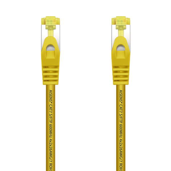 Aisens Cable de Red Latiguillo RJ45 LSZH Cat.7 600 MHz S/FTP PIMF AWG26 - 25cm - Color Amarillo