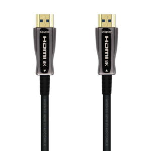 Aisens Cable HDMI V2.1 AOC (Active Optical Cable) Fibra Optica Ultra Alta Velocidad UHS 8K@60Hz 4K@120Hz 4:4:4 48Gbps - A/M-A/M - 30m - Color Negro