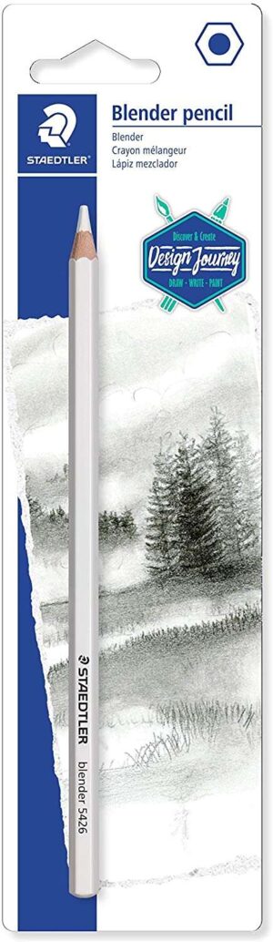 Staedtler Design Journey Iluminador 5426 Lapiz Iluminador Hexagonal - Para Mezclar y Suavizar - Madera de Bosques Sostenibles - Color Blanco