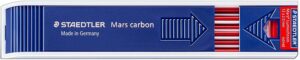 Staedtler Mars Lumochrom 204 Pack con 12 Minas de Dibujo - Mina de 3mm - Longitud de 130mm - Color Rojo