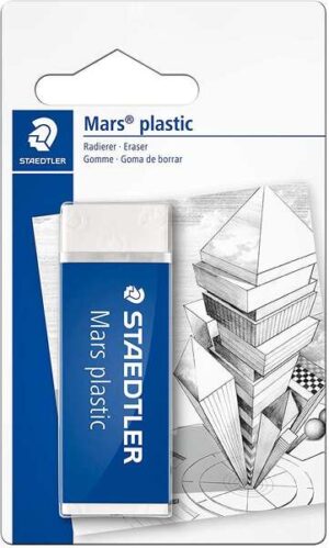 Staedtler Mars Plastic 526 50 Goma de Borrar - Plastico - Alta Precision - Color Blanco