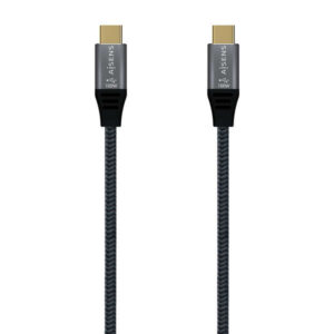 Aisens Cable USB 2.0 Aluminio 5A 100W E-MARK - USB-C/M-USB-C/M - 1.0M - Color Gris