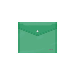 Dohe Sobre Portadocumentos A5 - Cierre de Broche - Polipropileno Cristal Transparente 150 Micras - Color Verde