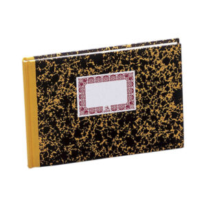 Dohe Cuaderno Cartone Cuentas Corrientes de 100 Hojas - Cuarto Apaisado - Tapa en Tres Piezas con Lomera de Tela - Interior en Papel Offset de 70g/m2 - Cosidos a Hilo Vegetal - Lomo Amarillo