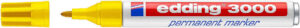 Edding 3000 Rotulador Permanente - Punta Redonda de 1.5mm - Trazo entre 1.5 y 3mm - Recargable - Secado Rapido - Color Amarillo