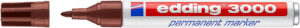 Edding 3000 Rotulador Permanente - Punta Redonda de 1.5mm - Trazo entre 1.5 y 3mm - Recargable - Secado Rapido - Color Marron