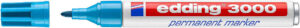Edding 3000 Rotulador Permanente - Punta Redonda de 1.5mm - Trazo entre 1.5 y 3mm - Recargable - Secado Rapido - Color Azul Claro
