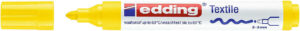 Edding 4500 Rotulador Permanente para Textil - Punta Redonda - Trazo entre 2 y 3mm - Olor Neutro - Secado Rapido - Color Amarillo
