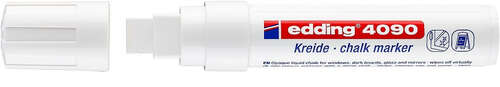 Edding 4090 Rotulador de Tiza Liquida - Punta Biselada - Trazo entre 4 y 15mm - Olor Neutro - Color Blanco