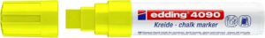 Edding 4090 Rotulador de Tiza Liquida - Punta Biselada - Trazo entre 4 y 15mm - Olor Neutro - Color Amarillo Neon