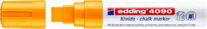 Edding 4090 Rotulador de Tiza Liquida - Punta Biselada - Trazo entre 4 y 15mm - Olor Neutro - Color Naranja Neon