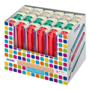 Dohe Expositor con 18 Portatodos Simples Cuadrados - Realizado en Material Translucido Reflectante - Colores Surtidos