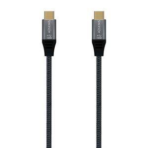Aisens Cable USB 3.2 Gen2x2 Aluminio 20Gbps 8K@30Hz 5A 100W E-Mark, Tipo USB-C/M-USB-C/M - 0.6m - Color Gris