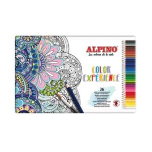 Alpino Color Experience Pack de 36 Lapices Acuarelables - Mina de 3,3mm Resistente y Acuarelable - Ideal para Difuminar y Colorear - Colores Surtidos