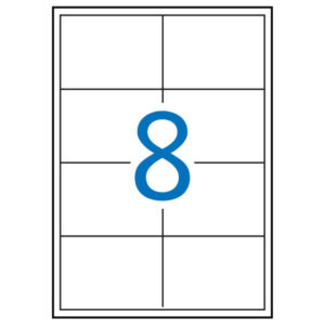 Apli Pack de 800 Etiquetas Rectangulares 97x67,7mm - 100 Hojas por 8 Etiquetas - Adhesivo Permanente - Cantos Rectos - Color Blanco