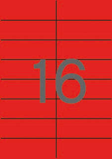 Apli Etiquetas Rojas Permanentes 105.0 x 37.0mm 20 Hojas
